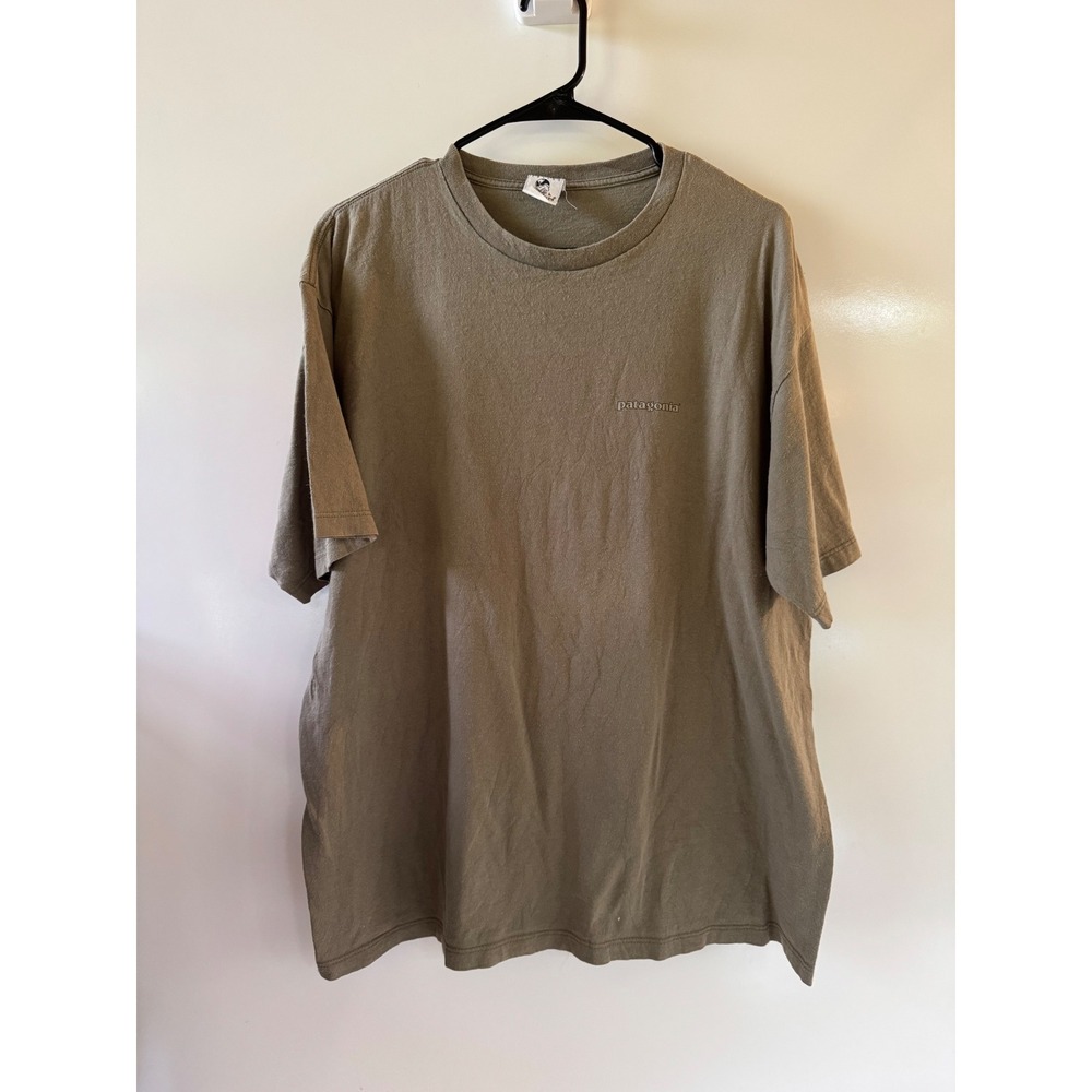 Patagonia Beneficial Ts Organic Cotton Mountain Graphic T-Shirt Mens Large Green